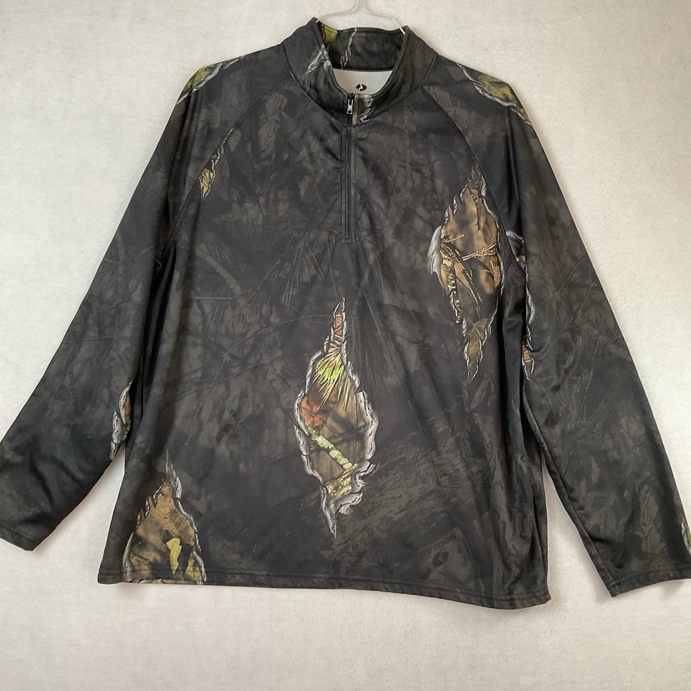Mossy Oak Eclipse 1/4 Zip Pullover Mens XL Camouflage Long Sleeve Fleece Hunting